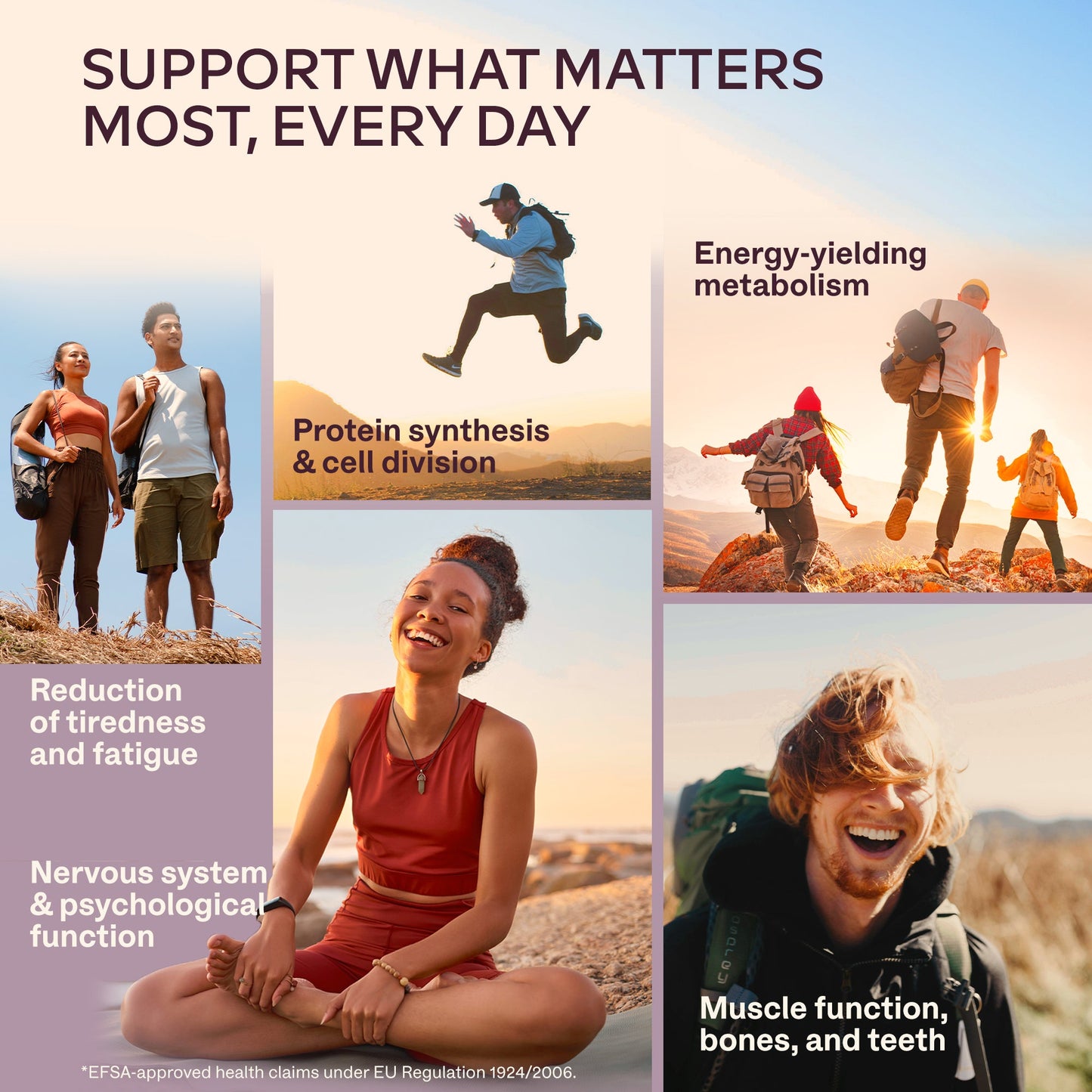 People enjoying outdoor activities with benefits of Magnesium Bisglycinate highlighted AAVALABS